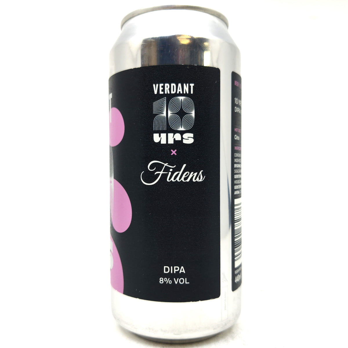 Verdant 10YRS x Fidens Double IPA 8.4% (440ml can)-Hop Burns & Black