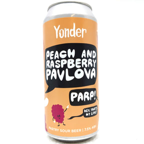 Yonder Peach And Raspberry Pavlova Pastry Sour 7.5% (440ml can)-Hop Burns & Black
