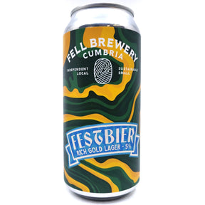 Fell Brewery Festbier Rich Gold Lager 5% (440ml can)-Hop Burns & Black