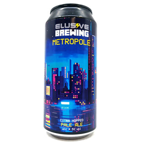Elusive Brewing Metropole West Coast Pale Ale 4.5% (440ml can)-Hop Burns & Black