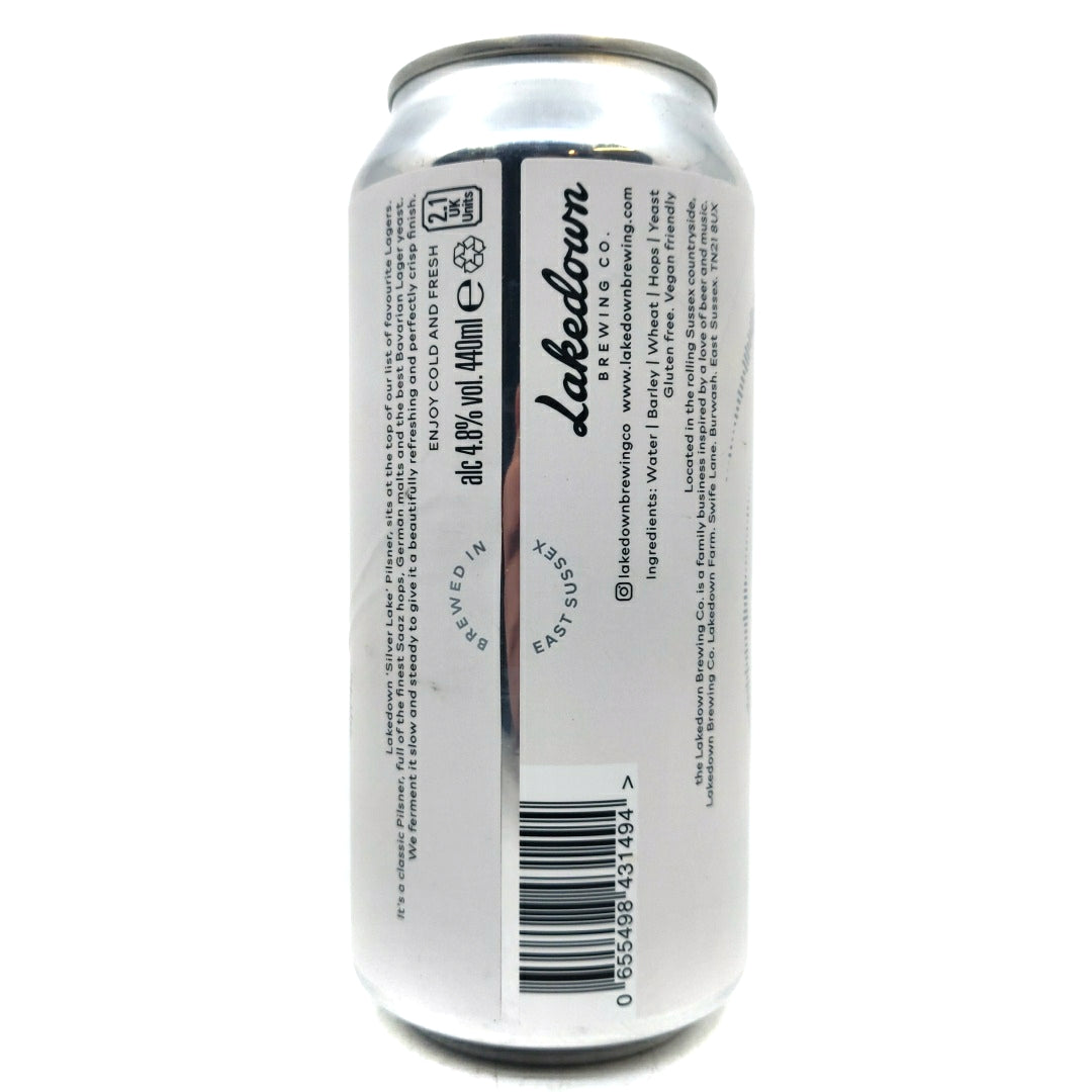 Lakedown Silver Lake Pilsner 5% (440ml can)-Hop Burns & Black