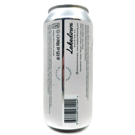 Lakedown Silver Lake Pilsner 5% (440ml can)-Hop Burns & Black