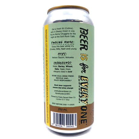 Pretty Decent Soft Rock Cafe DDH Pale Ale 5% (440ml can)-Hop Burns & Black