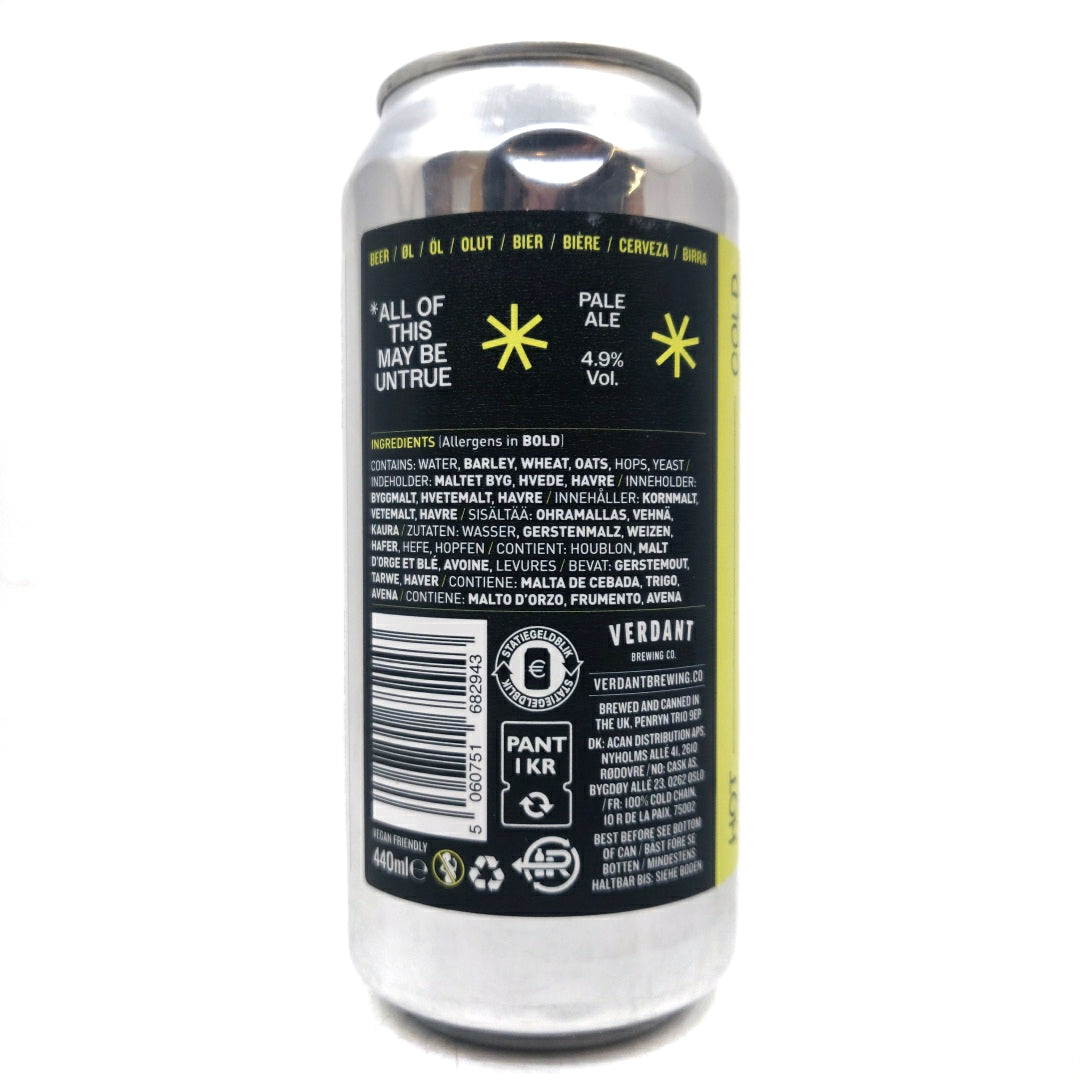 Verdant All of This May Be Untrue Pale Ale 4.9% (440ml can)-Hop Burns & Black