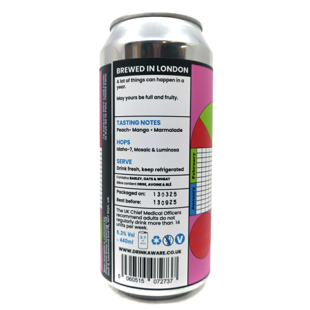 Pressure Drop One Big Year New England IPA 6.3% (440ml can)-Hop Burns & Black