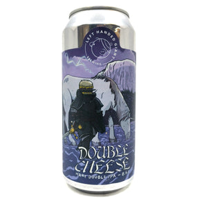 Left Handed Giant Double Cheeseburger Cavalry Double IPA 8.4% (440ml can)-Hop Burns & Black