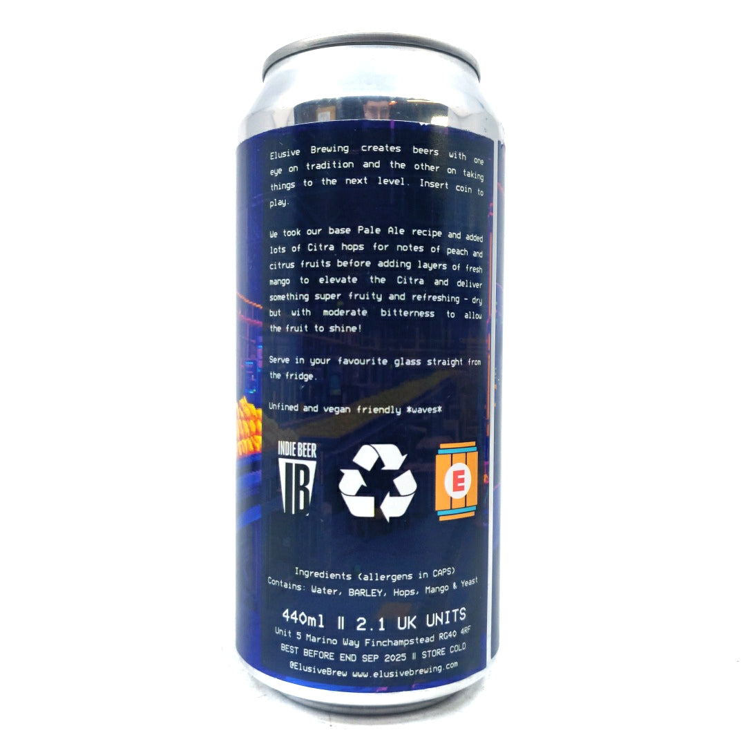 Elusive Brewing Mangotron Citra & Mango Pale Ale 4.7% (440ml can)-Hop Burns & Black