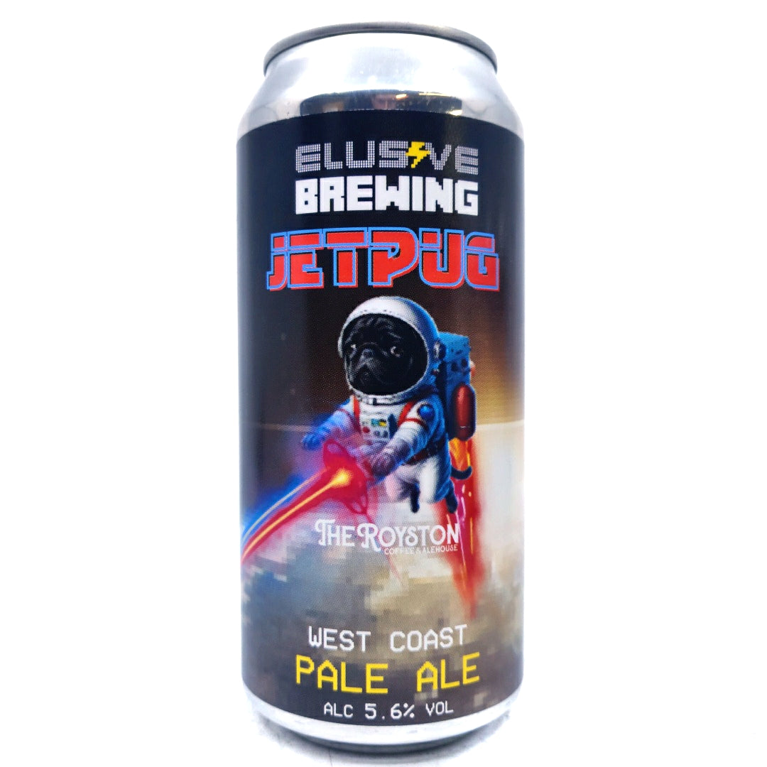 Elusive Brewing Jetpug West Coast Pale Ale 5.6% (440ml can)-Hop Burns & Black
