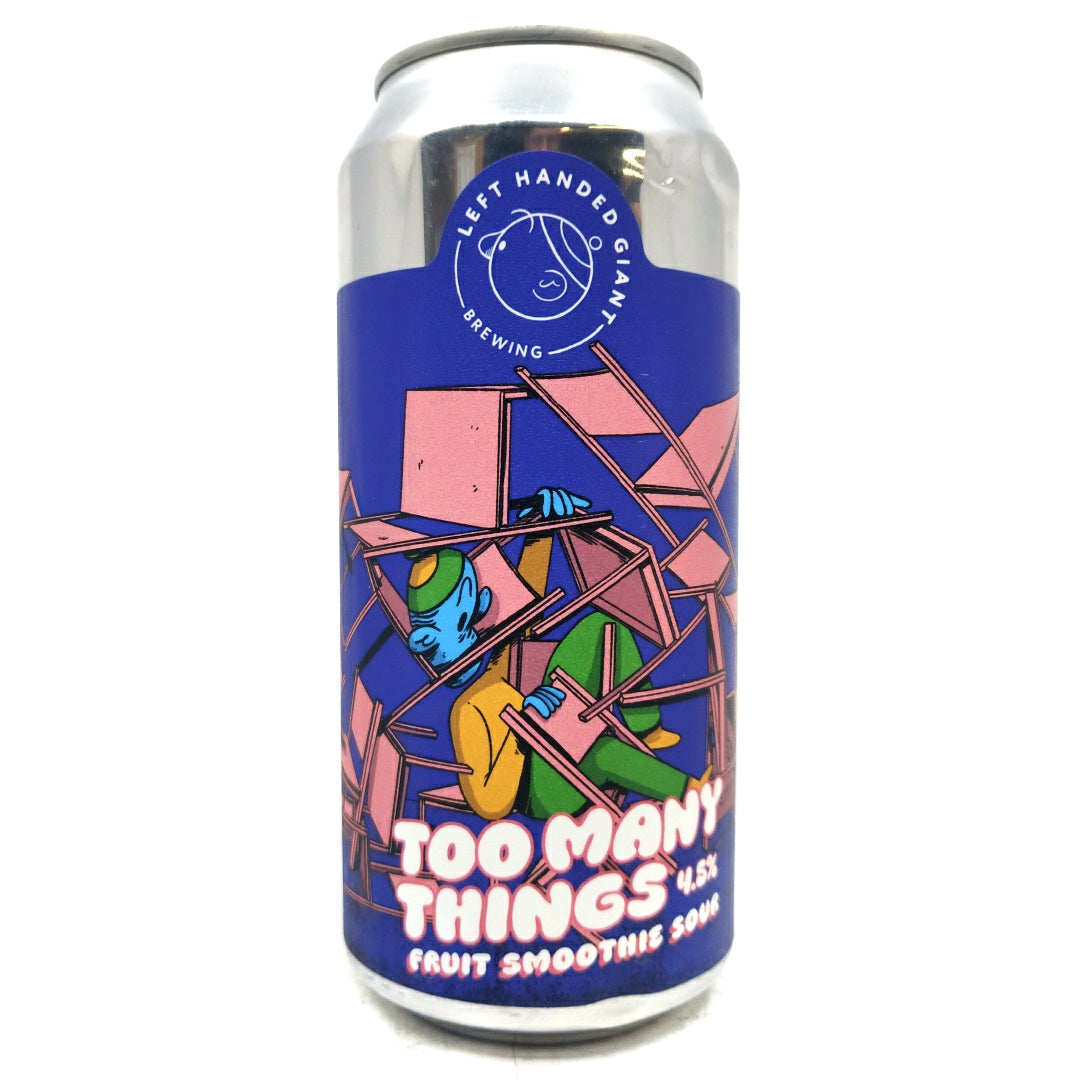 Left Handed Giant Too Many Things Fruit Smoothie Sour 4.5% (440ml can)-Hop Burns & Black