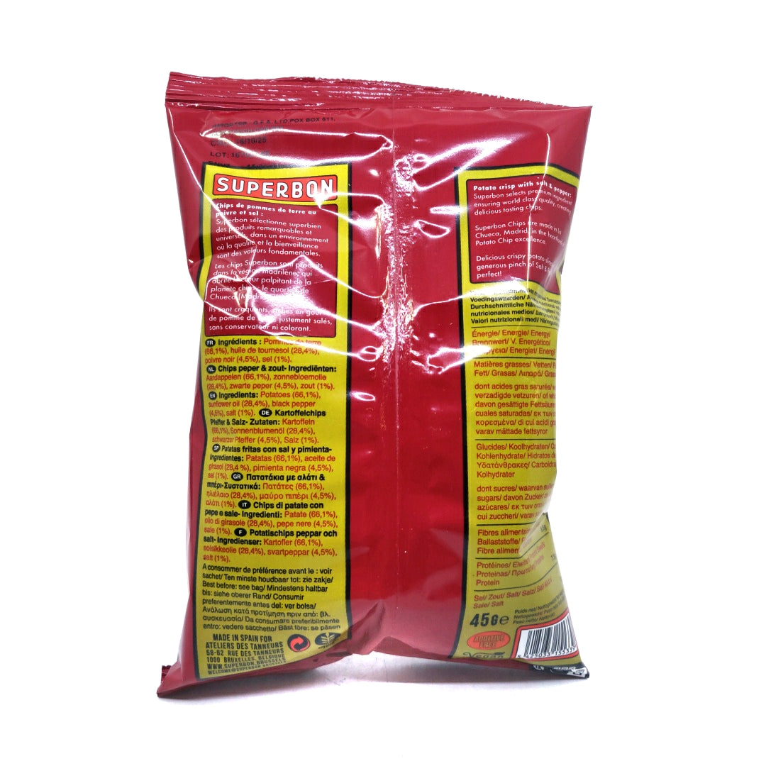 Superbon Salt & Pepper Crisps (45g)-Hop Burns & Black