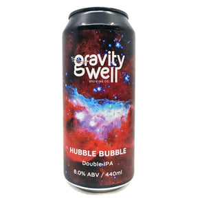 Gravity Well Hubble Bubble Double IPA 8% (440ml can)-Hop Burns & Black