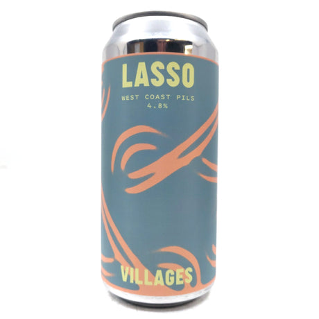 Villages Lasso West Coast Pils 4.8% (440ml can)-Hop Burns & Black