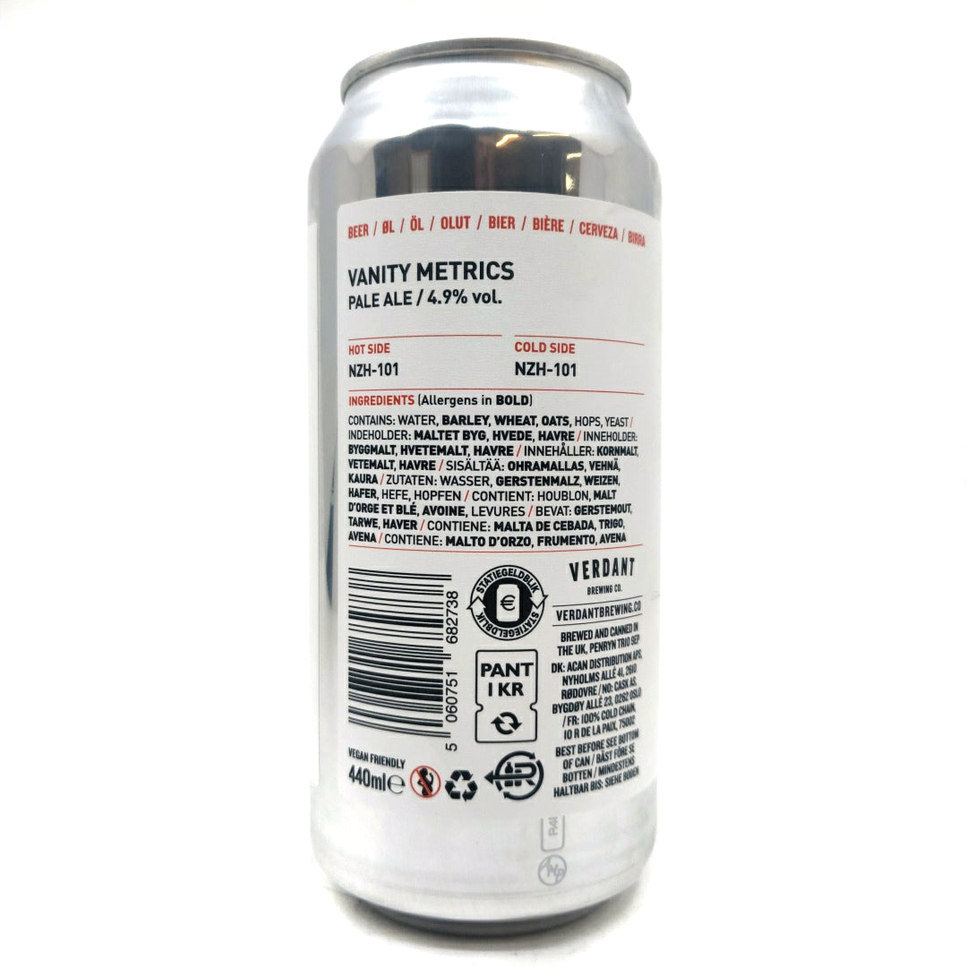 Verdant Vanity Metrics Pale Ale 4.9% (440ml can)-Hop Burns & Black