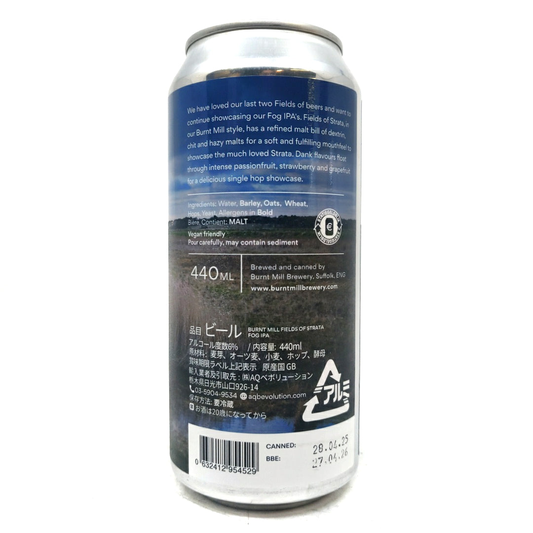 Burnt Mill Fields of Strata Fog IPA 6% (440ml can)-Hop Burns & Black