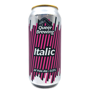 Queer Brewing Italic Alcohol Free Pale Ale 0.5% (440ml can)-Hop Burns & Black