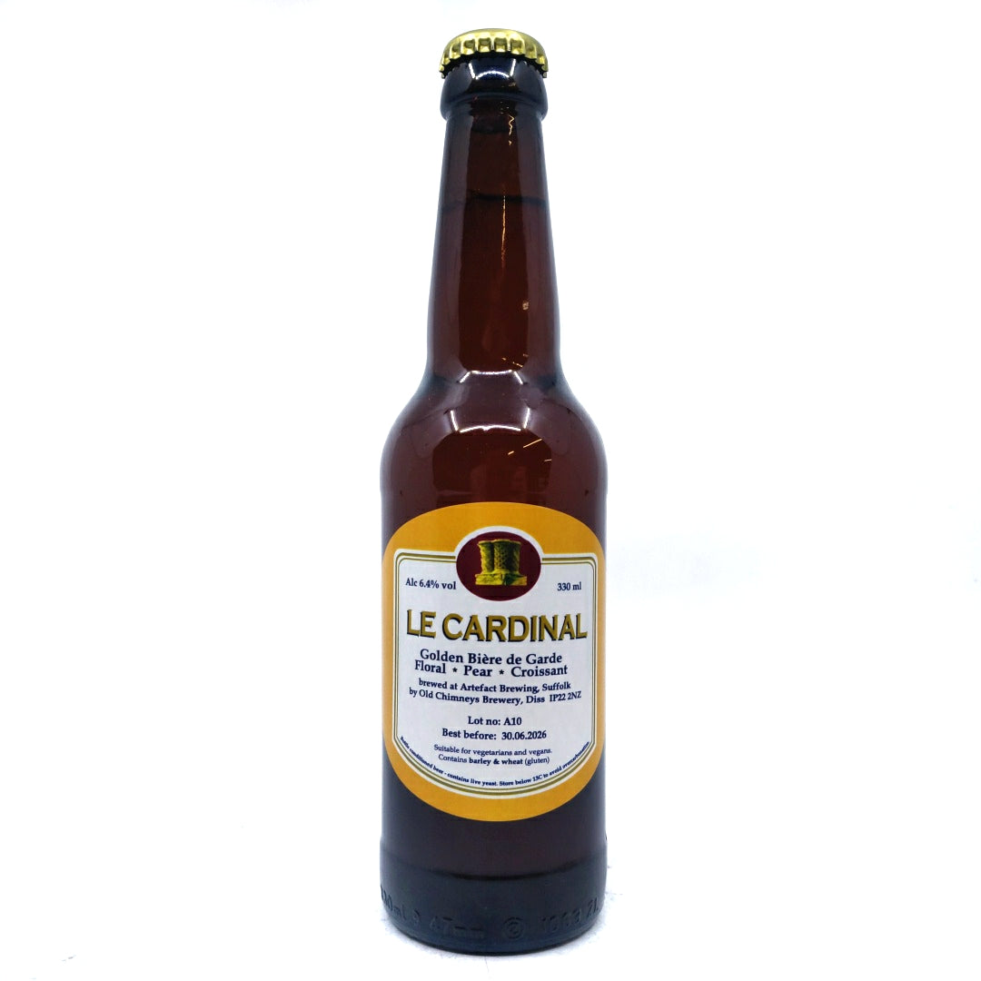 Old Chimneys Le Cardinal Golden Biere de Garde 6.4% (330ml)-Hop Burns & Black