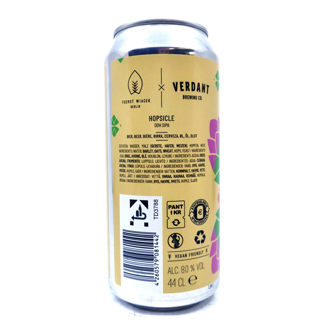 Fuerst Wiacek x Verdant Hopsicle Double IPA 8% (440ml can)-Hop Burns & Black