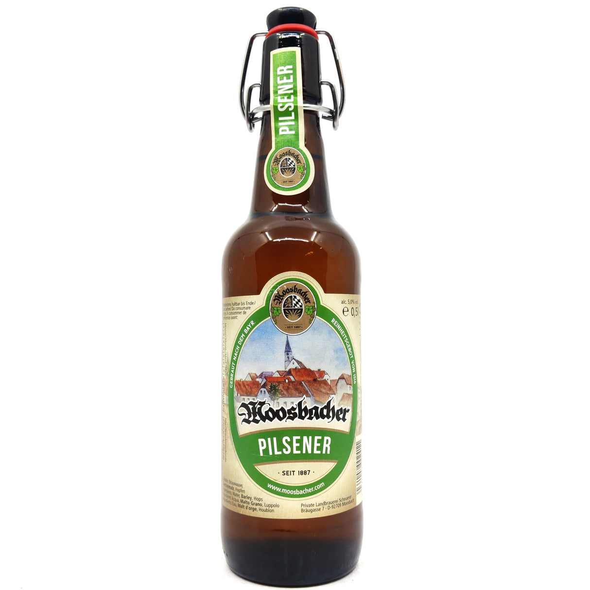 Moosbacher Pilsner 4.9% (500ml)-Hop Burns & Black