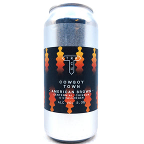Track Cowboy Town American Brown Ale 5% (440ml can)-Hop Burns & Black