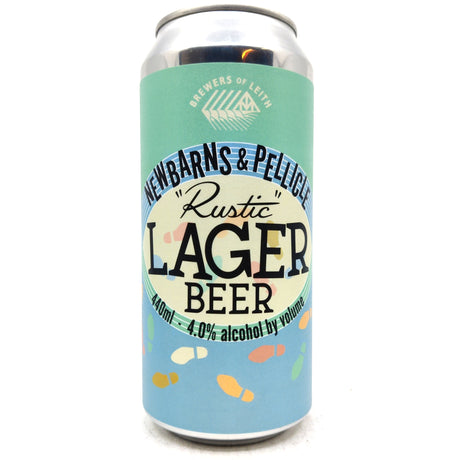 Newbarns x Pellicle Rustic Lager Beer 4% (440ml can)-Hop Burns & Black
