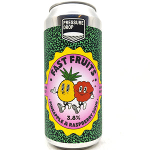 Pressure Drop Fast Fruits Pineapple and Raspberry Sour 3.8% (440ml can)-Hop Burns & Black