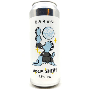 Baron Brewing x Sureshot Wolf Shirt IPA 6.8% (500ml can)-Hop Burns & Black