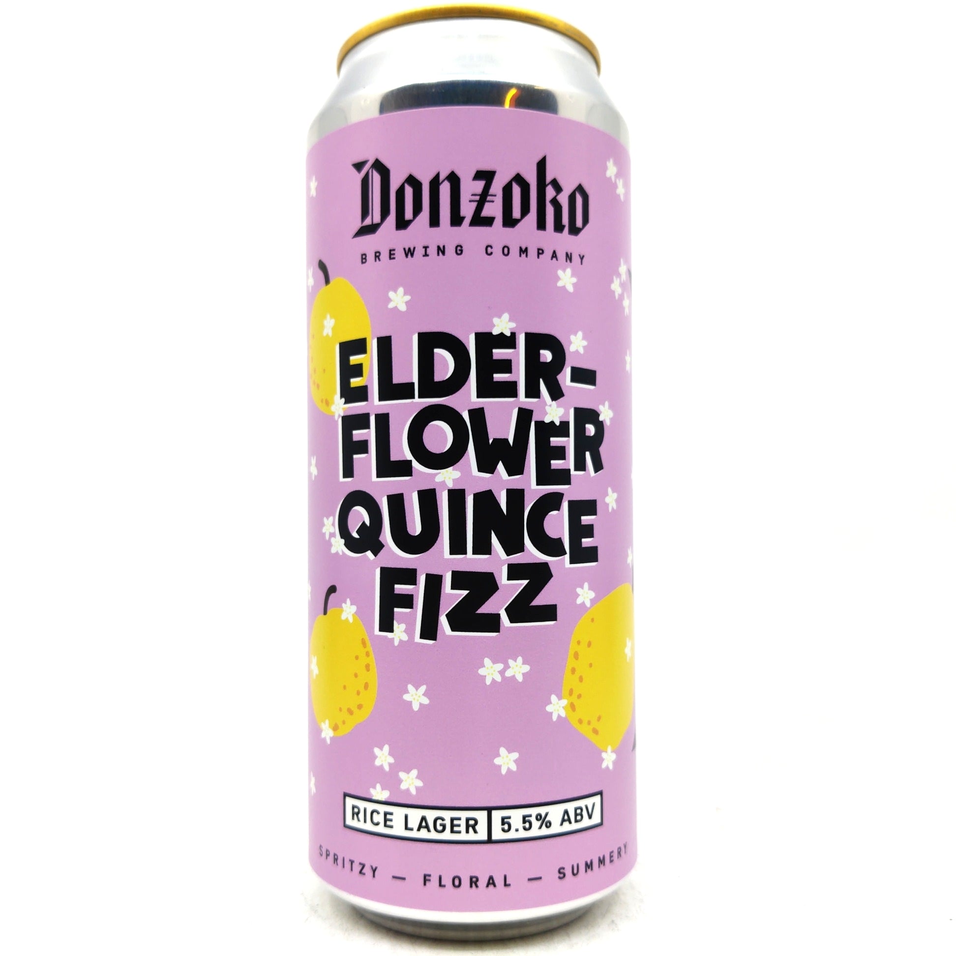 Donzoko Elderflower & Quince Fizz Lager 5.5% (500ml can)-Hop Burns & Black