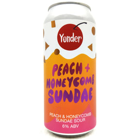 Yonder Peach & Honeycomb Sundae Pastry Sour 6% (440ml can)-Hop Burns & Black