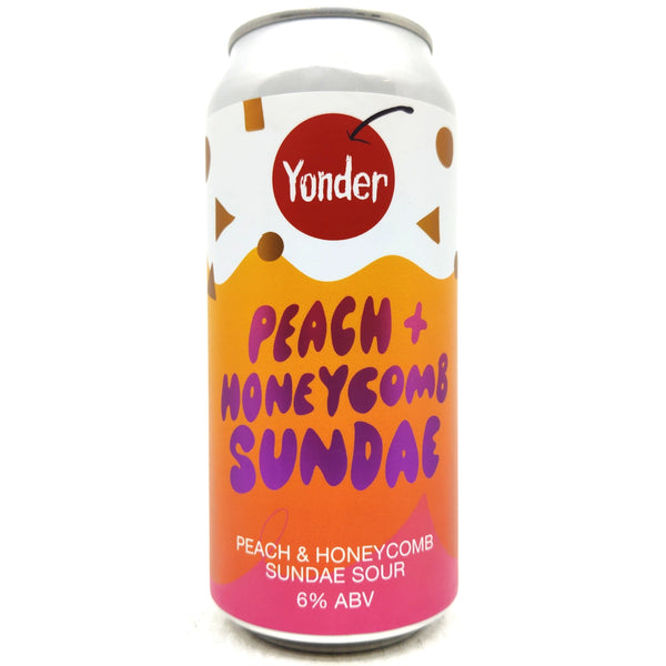 Yonder Peach & Honeycomb Sundae Pastry Sour 6% (440ml can)-Hop Burns & Black