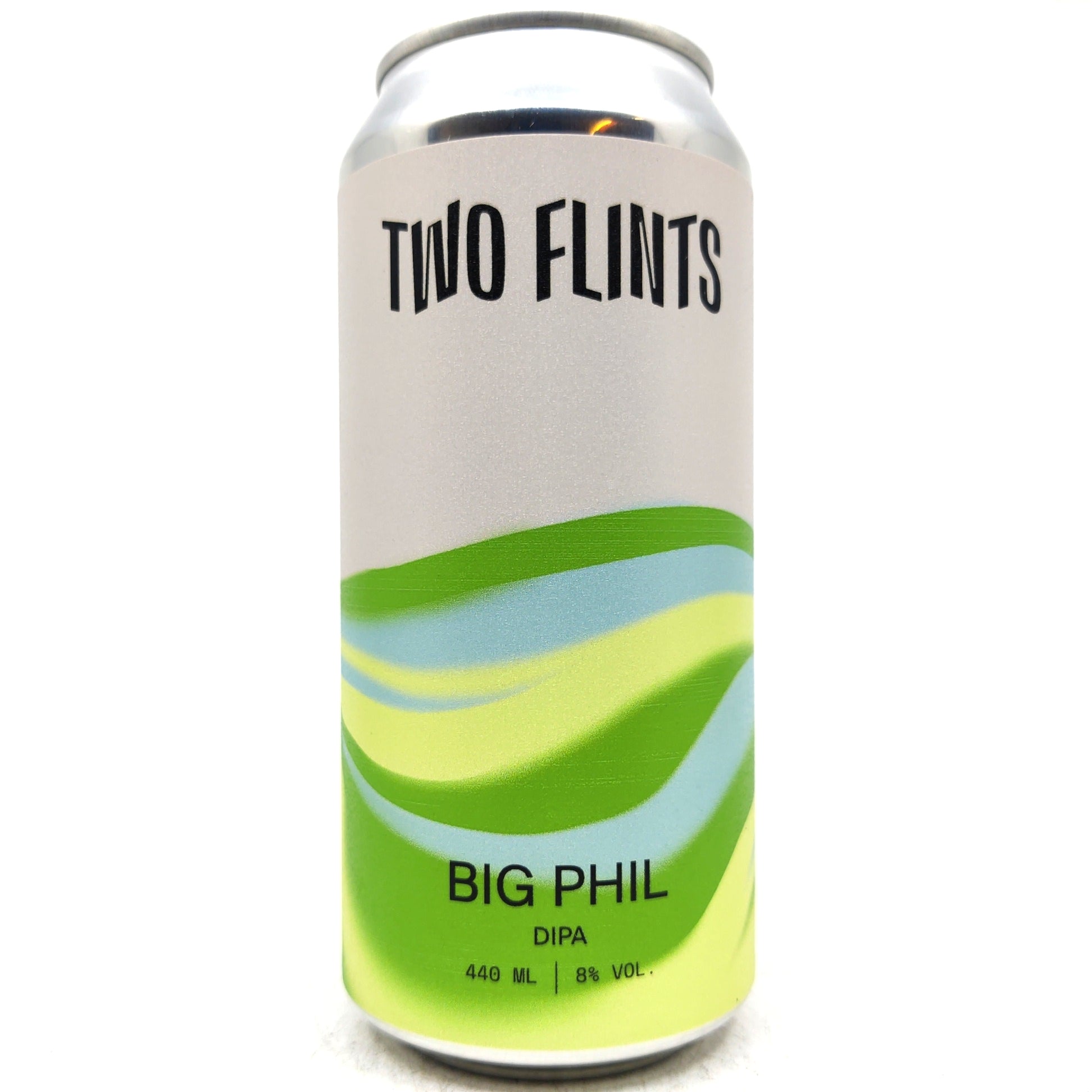 Two Flints Big Phil Double IPA 8% (440ml can)-Hop Burns & Black