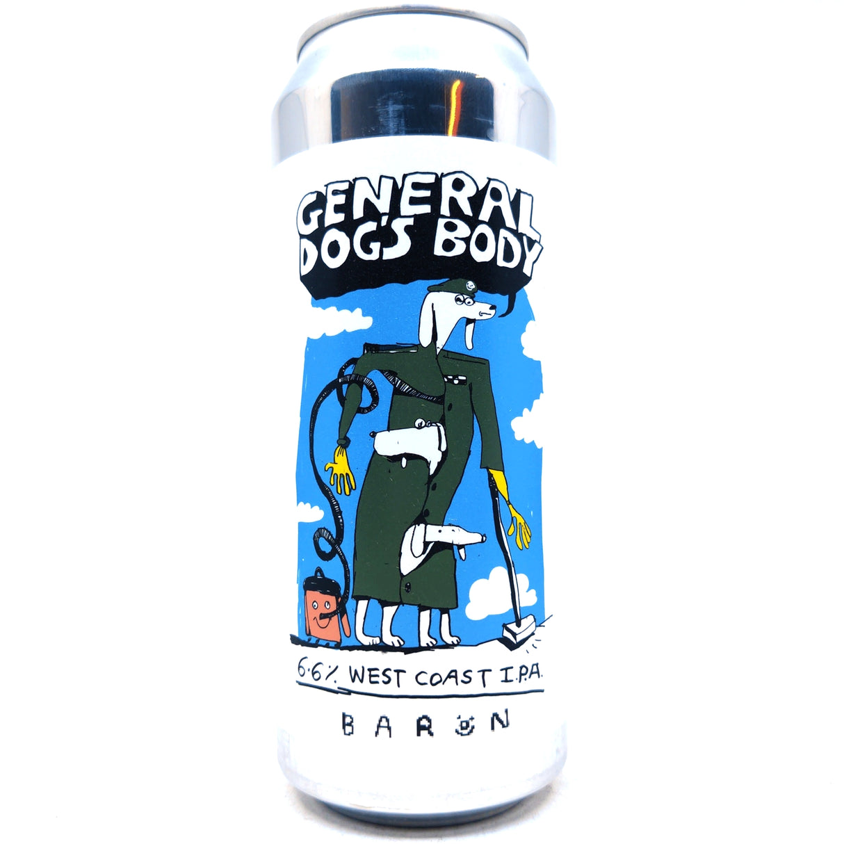 Baron Brewing General Dog's Body West Coast IPA 6.6% (500ml can)-Hop Burns & Black