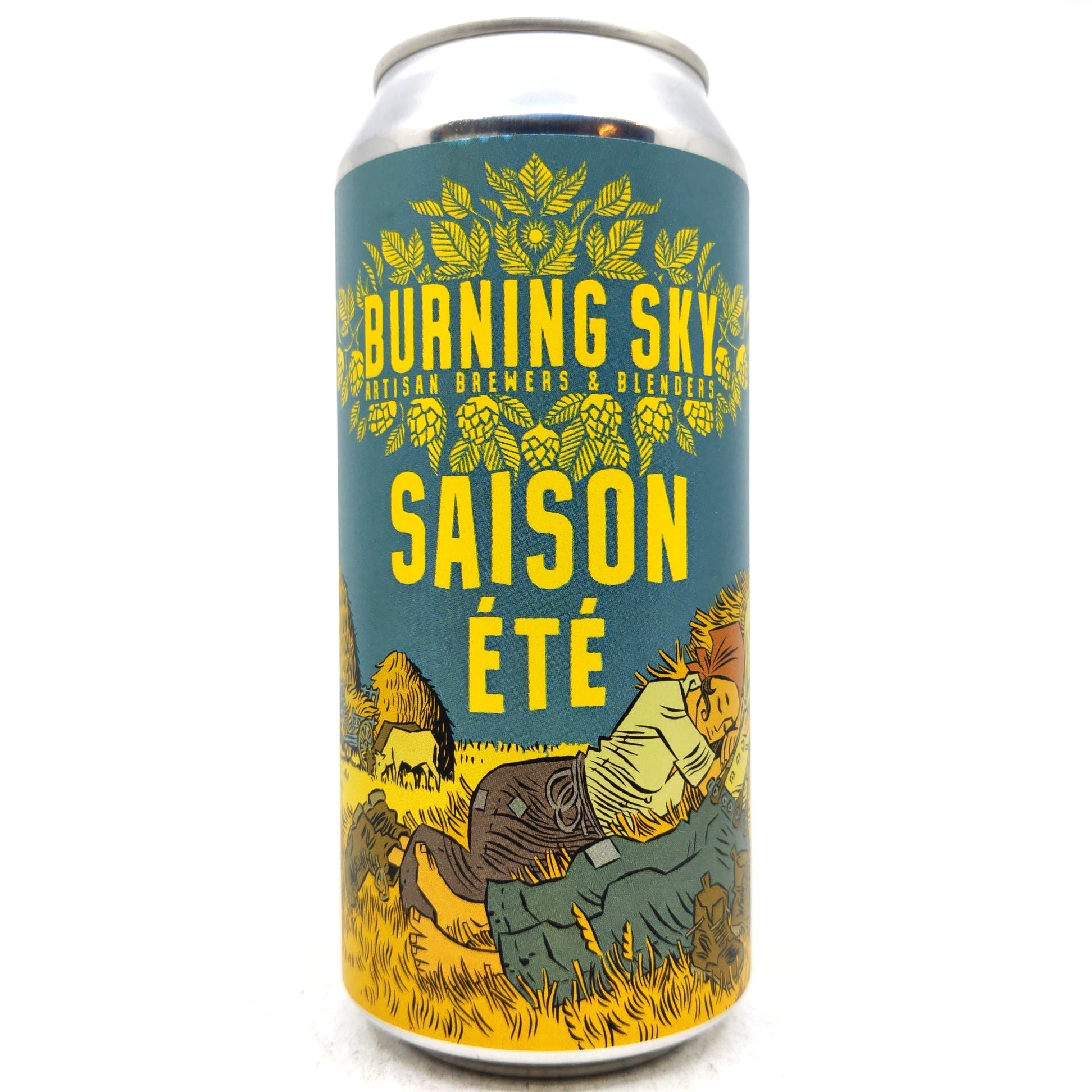 Burning Sky Saison Ete 4.2% (440ml can)-Hop Burns & Black