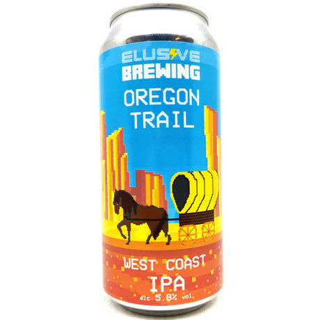 Elusive Brewing Oregon Trail West Coast IPA 5.8% (440ml can)-Hop Burns & Black
