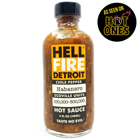 Hell Fire Detroit Habanero Hot Sauce (118ml)-Hop Burns & Black