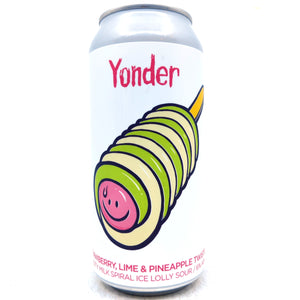 Yonder Strawberry Lime & Pineapple Twister Ice Lolly Sour 6% (440ml can)-Hop Burns & Black