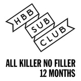 12 month pre-paid - HB&B Sub Club All Killer No Filler Box beer subscription box-Hop Burns & Black