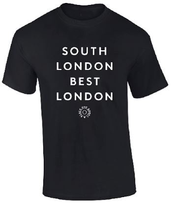 HB&B South London Best London T-shirt (front logo, black)-Hop Burns & Black
