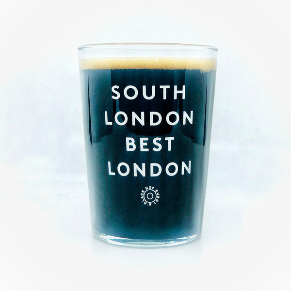 Hop Burns & Black 'South London Best London' 2/3 pint Tubo glass (single)-Hop Burns & Black