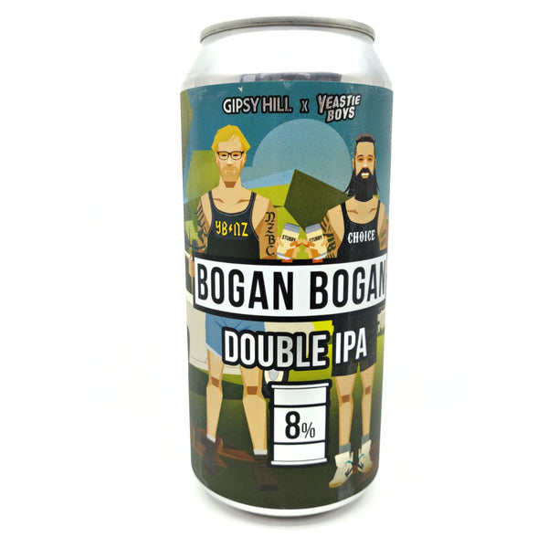 Gipsy HIll x Yeastie Boys Bogan Bogan Double IPA 8% (440ml can)-Hop Burns & Black