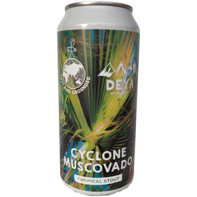 Lost & Grounded x Deya Cyclone Muscovado Tropical Stout 6.5% (440ml can)-Hop Burns & Black