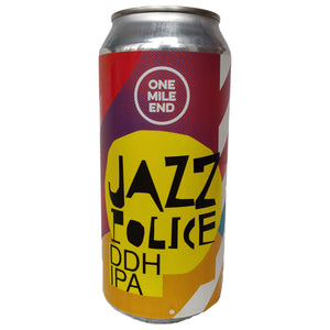 One Mile End Jazz Police DDH IPA 6.3% (440ml can)-Hop Burns & Black