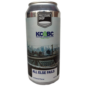 Pressure Drop x KCBC All Else Fails Unfiltered Pilsner 4.8% (440ml can)-Hop Burns & Black