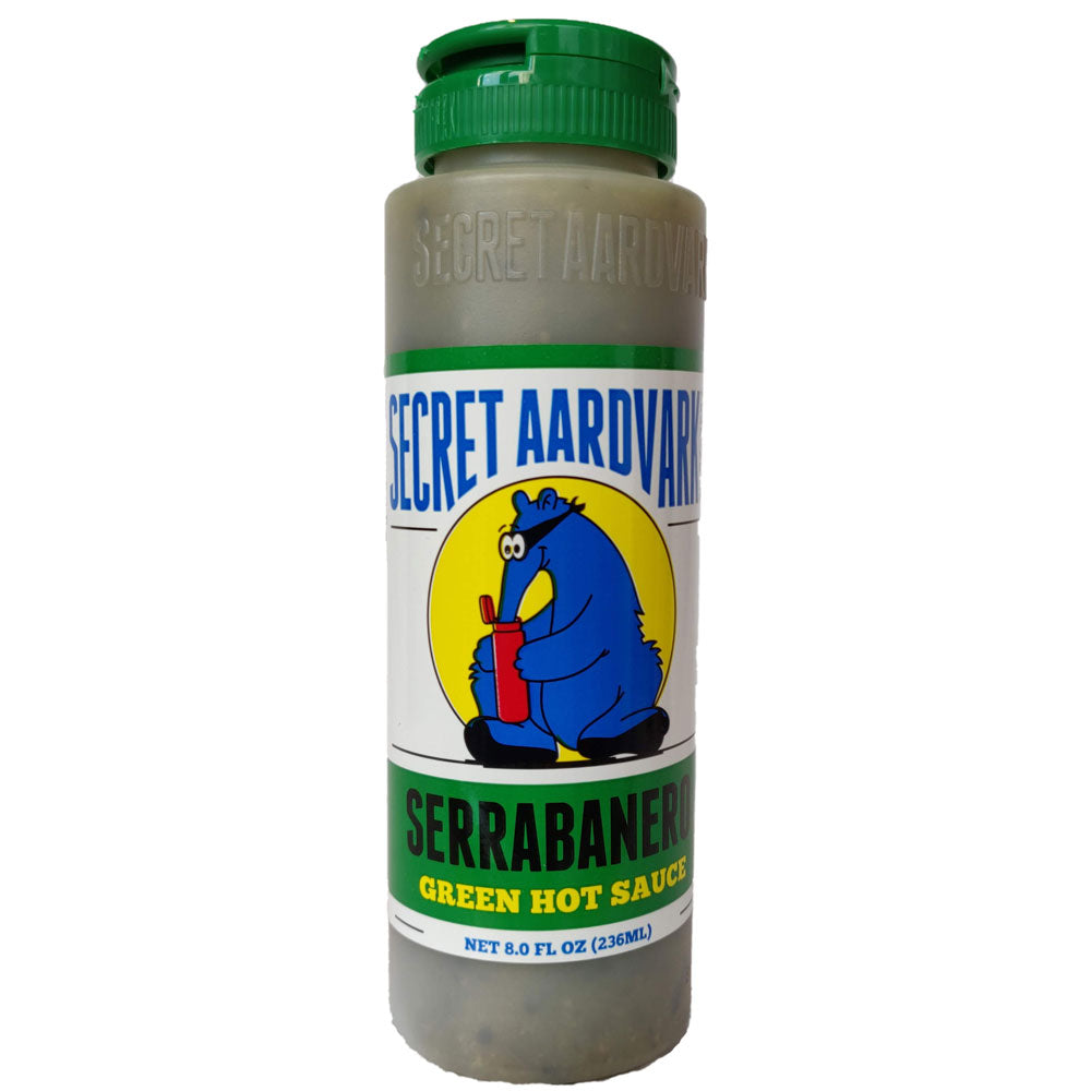 Secret Aardvark Serrabanero Green Hot Sauce (236ml)-Hop Burns & Black