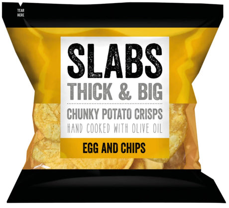 Slabs Egg & Chips Chunky Potato Crisps (80g)-Hop Burns & Black