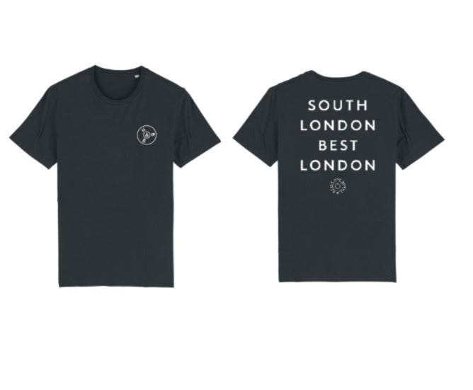 HB&B South London Best London T-shirt (back logo, black)-Hop Burns & Black