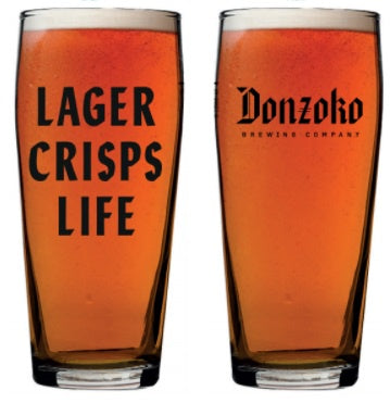 Donzoko Willi Becher Glass 1/2 pint-Hop Burns & Black