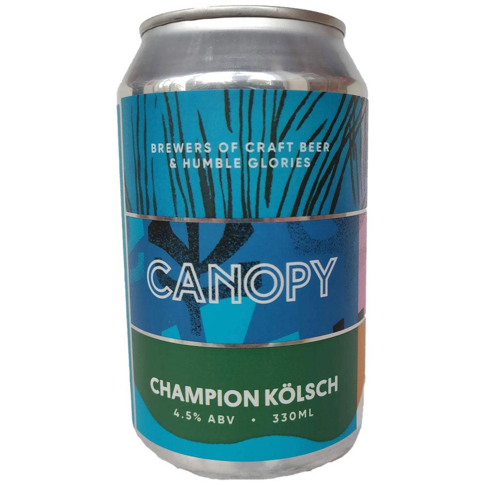Canopy Champion Kolsch 4.5% (330ml can)-Hop Burns & Black