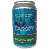 Canopy Champion Kolsch 4.5% (330ml can)-Hop Burns & Black