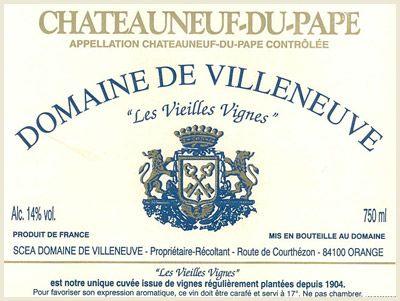 Domaine de Villeneuve Chateauneuf du Pape Vieilles Vignes 2015 (750ml)-Hop Burns & Black