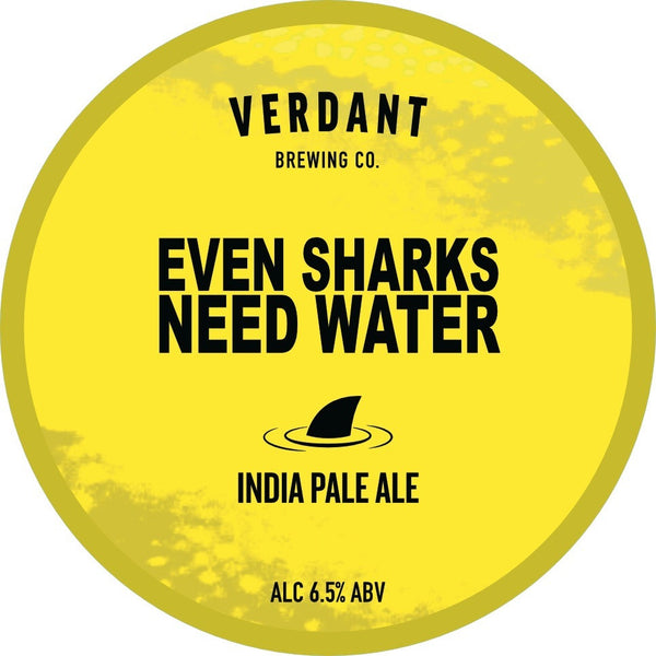 Verdant Even Sharks Need Water IPA 6.5% (440ml can)-Hop Burns & Black